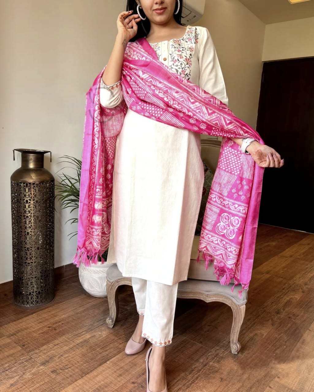 Women's Embroidered Kurta Set with Dupatta